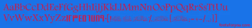 Weitere Informationen zur ScRehan-Schriftart ScRehan-Schriftart – Rote Schriften auf blauem Hintergrund