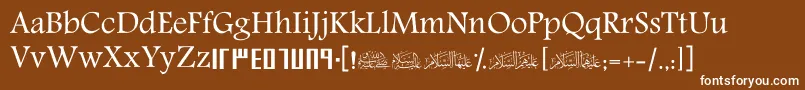 Weitere Informationen zur ScRehan-Schriftart ScRehan-Schriftart – Weiße Schriften auf braunem Hintergrund