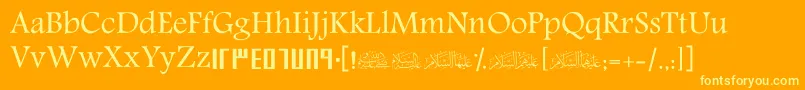 Шрифт ScRehan – жёлтые шрифты на оранжевом фоне