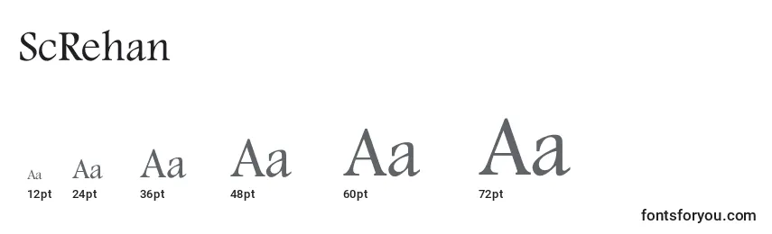 ScRehan Font Sizes