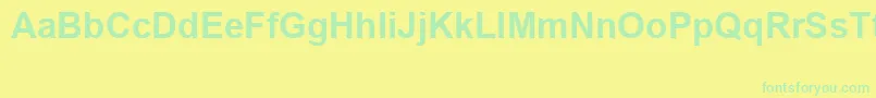 フォントArialSpecialG1Bold – 黄色い背景に緑の文字