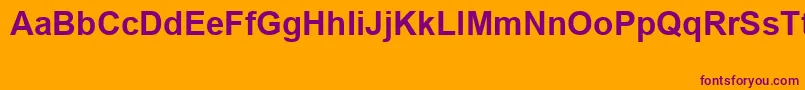 ArialSpecialG1Bold-Schriftart – Violette Schriften auf orangefarbenem Hintergrund