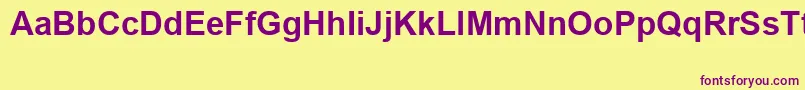 ArialSpecialG1Bold Font – Purple Fonts on Yellow Background