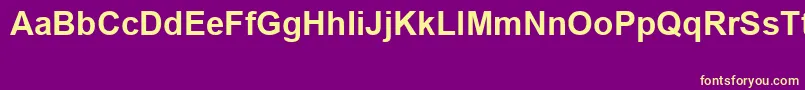 Fonte ArialSpecialG1Bold – fontes amarelas em um fundo roxo