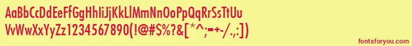 Futurateemedcon-fontti – punaiset fontit keltaisella taustalla