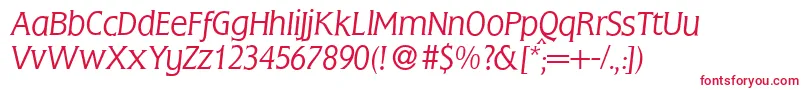 フォントFlemingLightItalic – 赤い文字