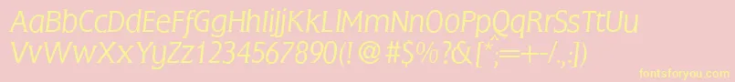 FlemingLightItalic Font – Yellow Fonts on Pink Background