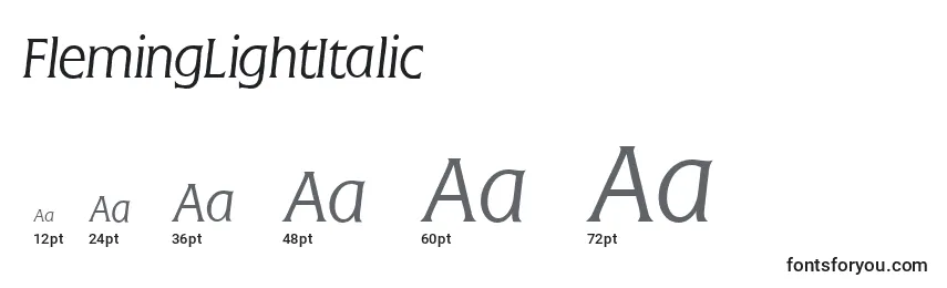 FlemingLightItalic Font Sizes