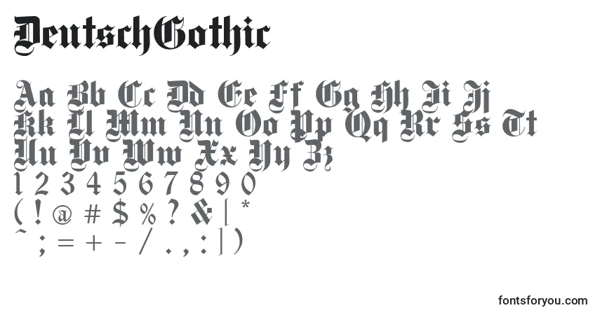 Czcionka DeutschGothic – alfabet, cyfry, specjalne znaki