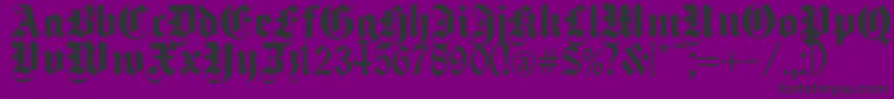 フォントDeutschGothic – 紫の背景に黒い文字