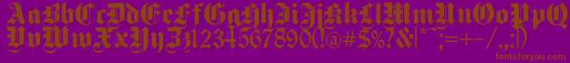 DeutschGothic-Schriftart – Braune Schriften auf violettem Hintergrund