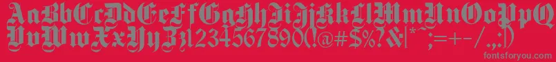 フォントDeutschGothic – 赤い背景に灰色の文字