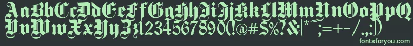 DeutschGothic Font – Green Fonts on Black Background