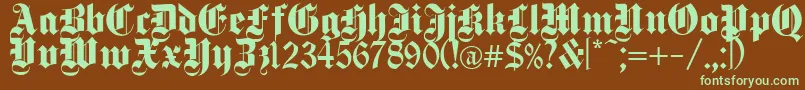 DeutschGothic Font – Green Fonts on Brown Background