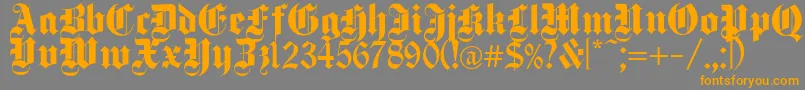 DeutschGothic Font – Orange Fonts on Gray Background