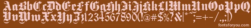 DeutschGothic Font – Pink Fonts on Brown Background