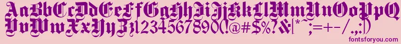 DeutschGothic Font – Purple Fonts on Pink Background