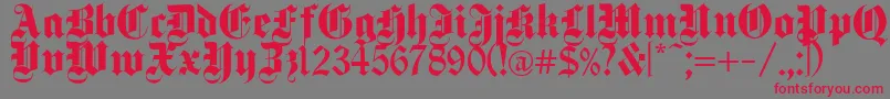 DeutschGothic Font – Red Fonts on Gray Background