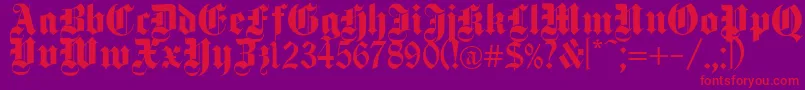 DeutschGothic Font – Red Fonts on Purple Background