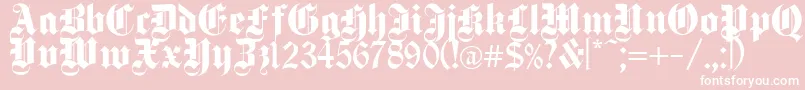 DeutschGothic-Schriftart – Weiße Schriften auf rosa Hintergrund