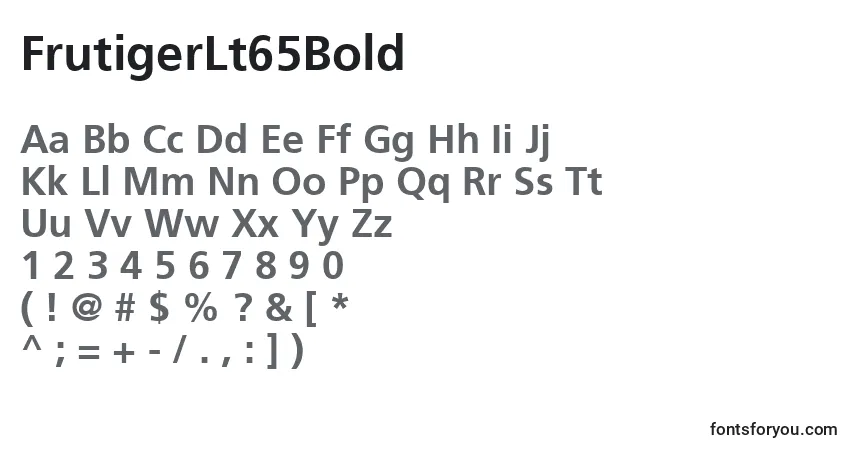 Czcionka FrutigerLt65Bold – alfabet, cyfry, specjalne znaki