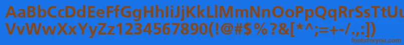 Police FrutigerLt65Bold – polices brunes sur fond bleu
