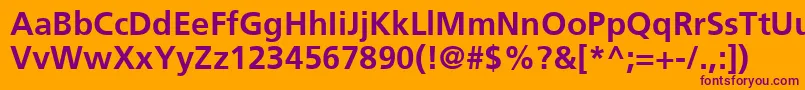 Шрифт FrutigerLt65Bold – фиолетовые шрифты на оранжевом фоне