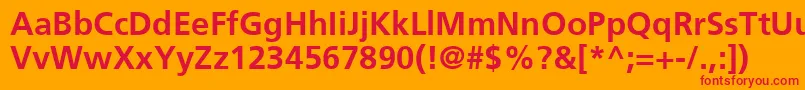 フォントFrutigerLt65Bold – オレンジの背景に赤い文字