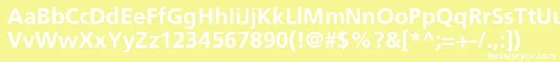 FrutigerLt65Bold Font – White Fonts on Yellow Background