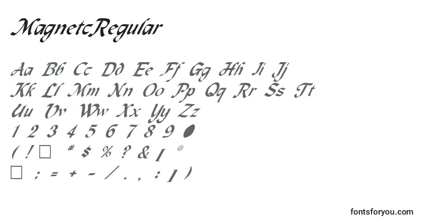Шрифт MagnetcRegular – алфавит, цифры, специальные символы