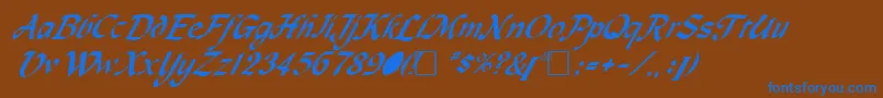 Шрифт MagnetcRegular – синие шрифты на коричневом фоне