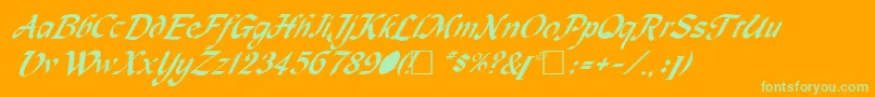 MagnetcRegular Font – Green Fonts on Orange Background