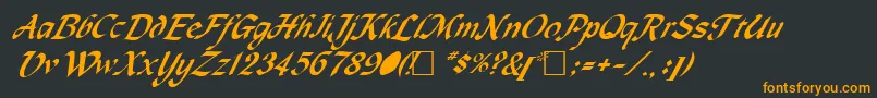 MagnetcRegular-Schriftart – Orangefarbene Schriften auf schwarzem Hintergrund