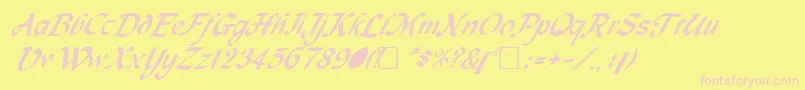 MagnetcRegular-Schriftart – Rosa Schriften auf gelbem Hintergrund