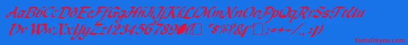 MagnetcRegular Font – Red Fonts on Blue Background