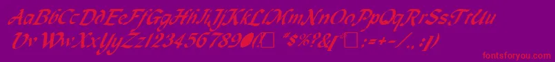 MagnetcRegular Font – Red Fonts on Purple Background