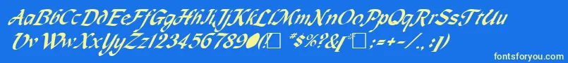 MagnetcRegular Font – Yellow Fonts on Blue Background