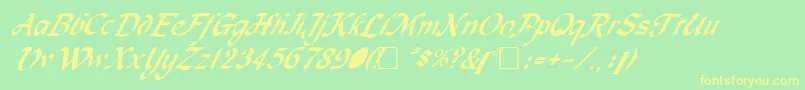 MagnetcRegular Font – Yellow Fonts on Green Background