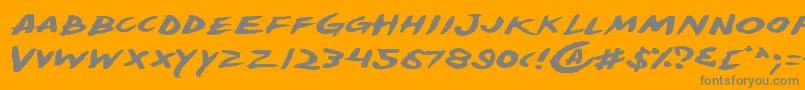 Yellowe-Schriftart – Graue Schriften auf orangefarbenem Hintergrund