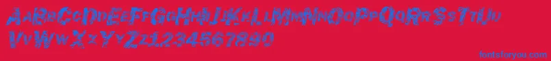 フォントChronicgothic – 赤い背景に青い文字