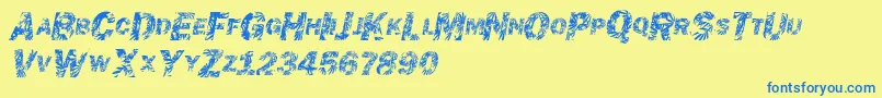 Chronicgothic-Schriftart – Blaue Schriften auf gelbem Hintergrund