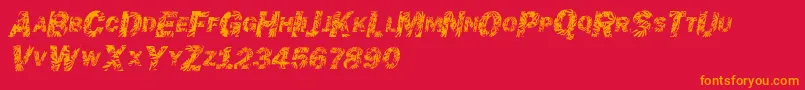 フォントChronicgothic – 赤い背景にオレンジの文字