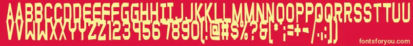 Funnyfarmsoft Font – Yellow Fonts on Red Background