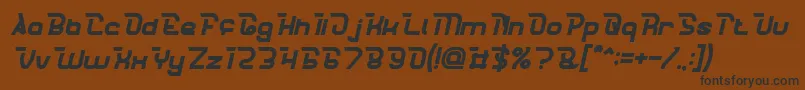 フォントCrumbleBoldItalic – 黒い文字が茶色の背景にあります