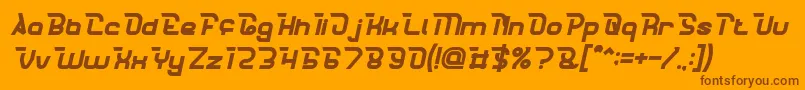 Fonte CrumbleBoldItalic – fontes marrons em um fundo laranja