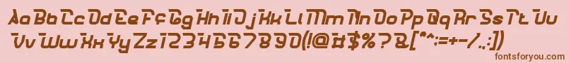 Lisätietoja CrumbleBoldItalic-fontista CrumbleBoldItalic-fontti – ruskeat fontit vaaleanpunaisella taustalla