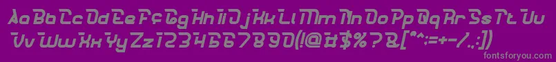 フォントCrumbleBoldItalic – 紫の背景に灰色の文字