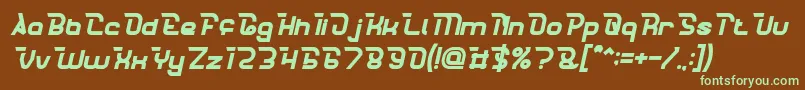 Шрифт CrumbleBoldItalic – зелёные шрифты на коричневом фоне