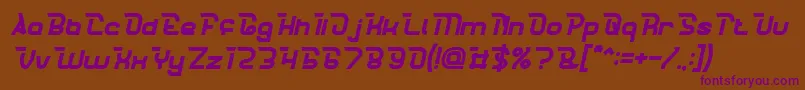 CrumbleBoldItalic Font – Purple Fonts on Brown Background