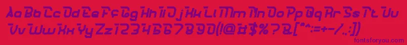 Czcionka CrumbleBoldItalic – fioletowe czcionki na czerwonym tle